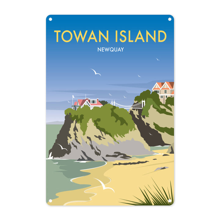 Towan Island, Newquay Metal Sign