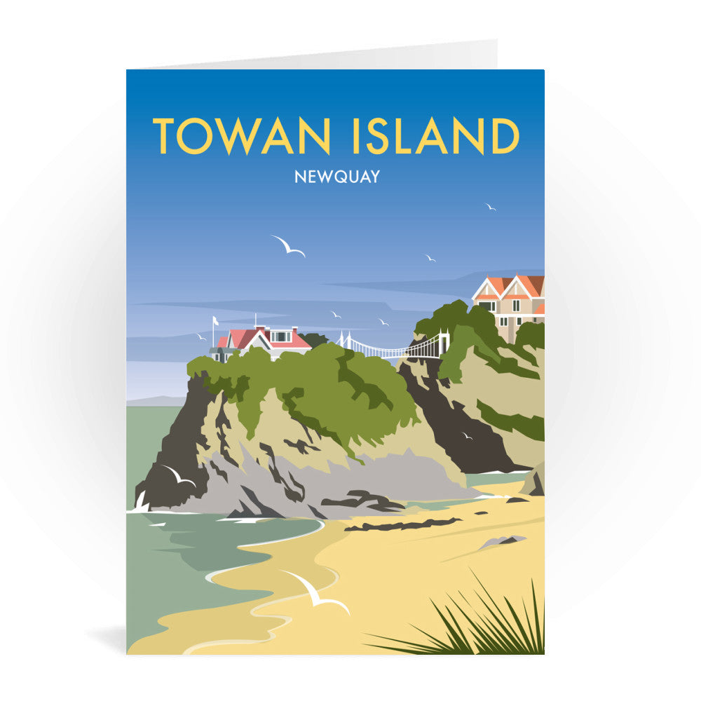 Towan Island, Newquay Greeting Card 7x5