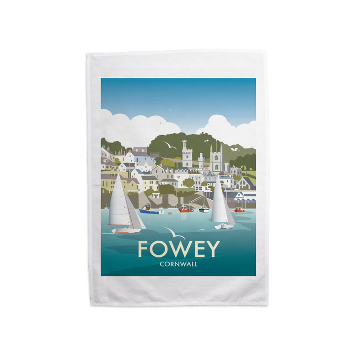Fowey, Cornwall Tea Towel