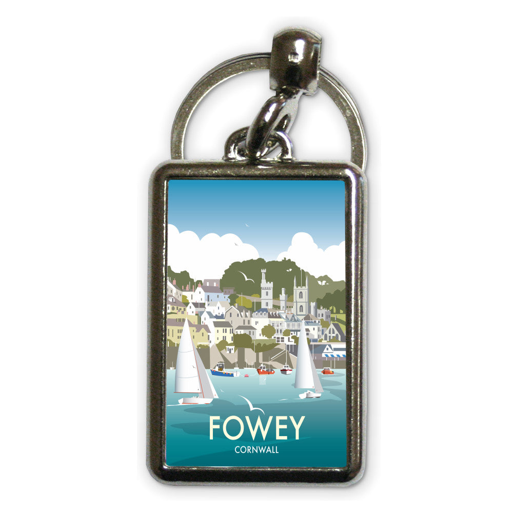 Fowey, Cornwall Metal Keyring