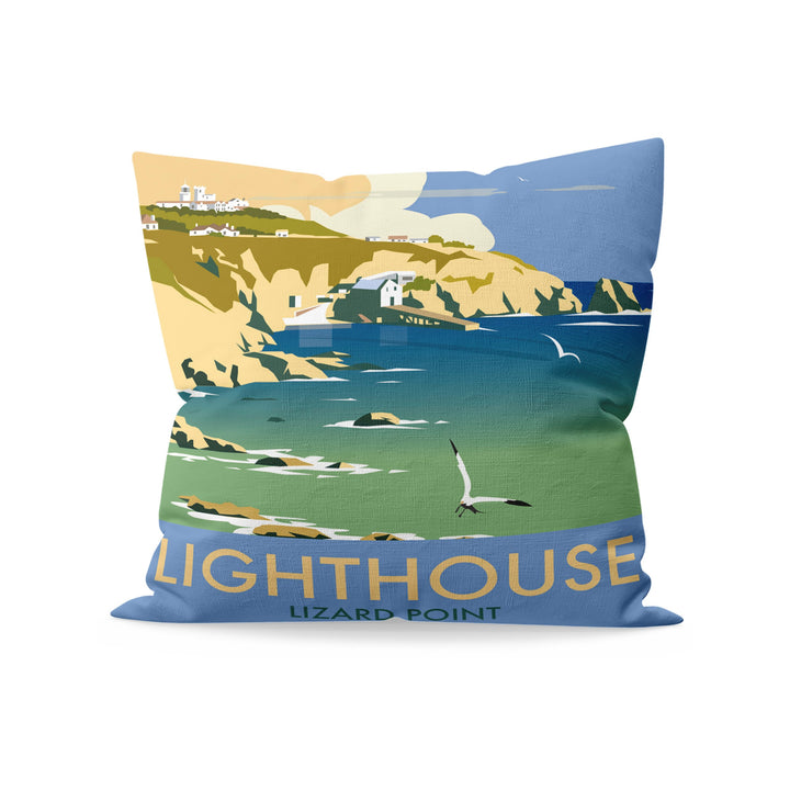 Lizard Point Lighthouse, Cornwall Fibre Filled Cushion