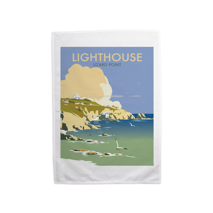 Lizard Point Lighthouse, Cornwall Tea Towel