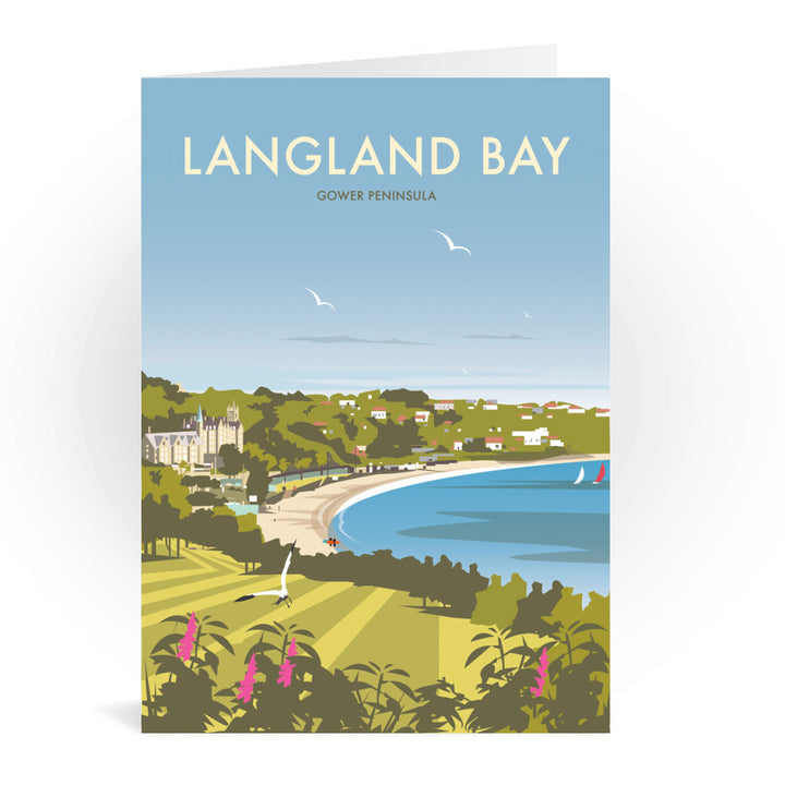 Langland Bay, Gower Peninsula Greeting Card 7x5