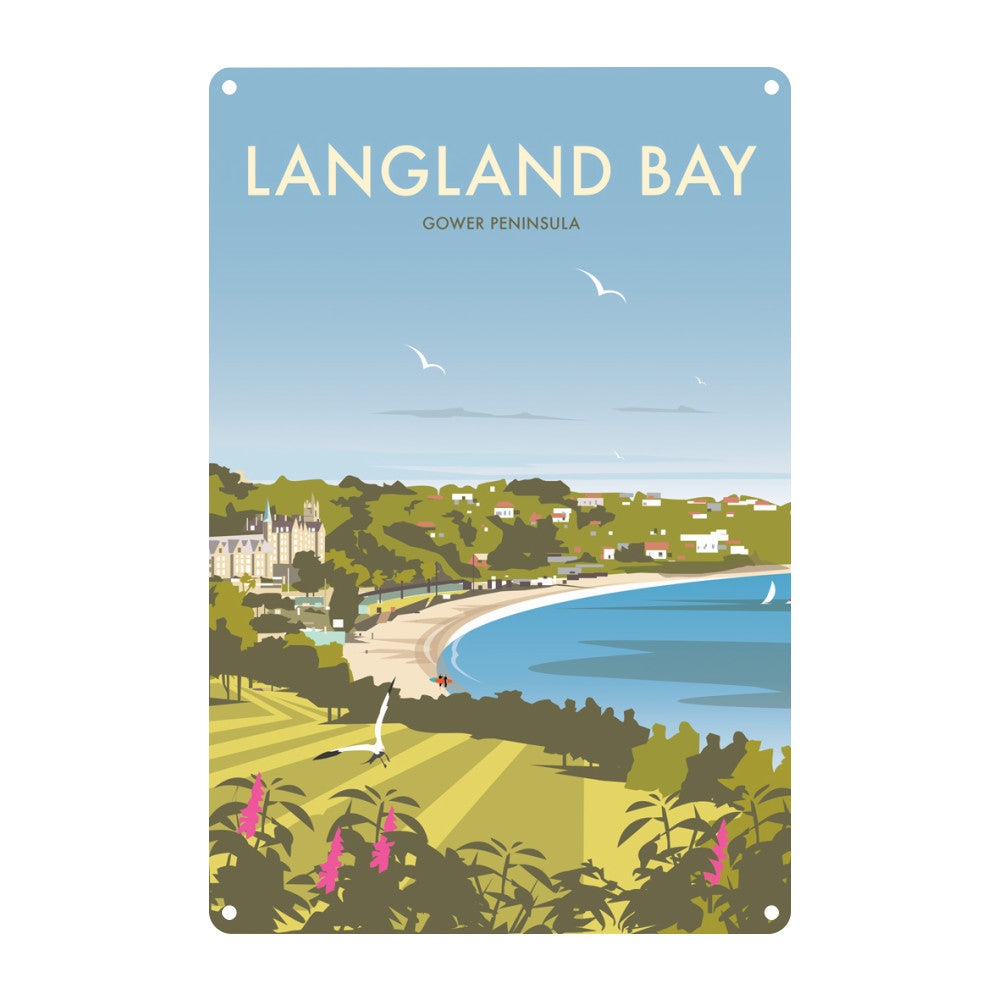 Langland Bay, Gower Peninsula Metal Sign
