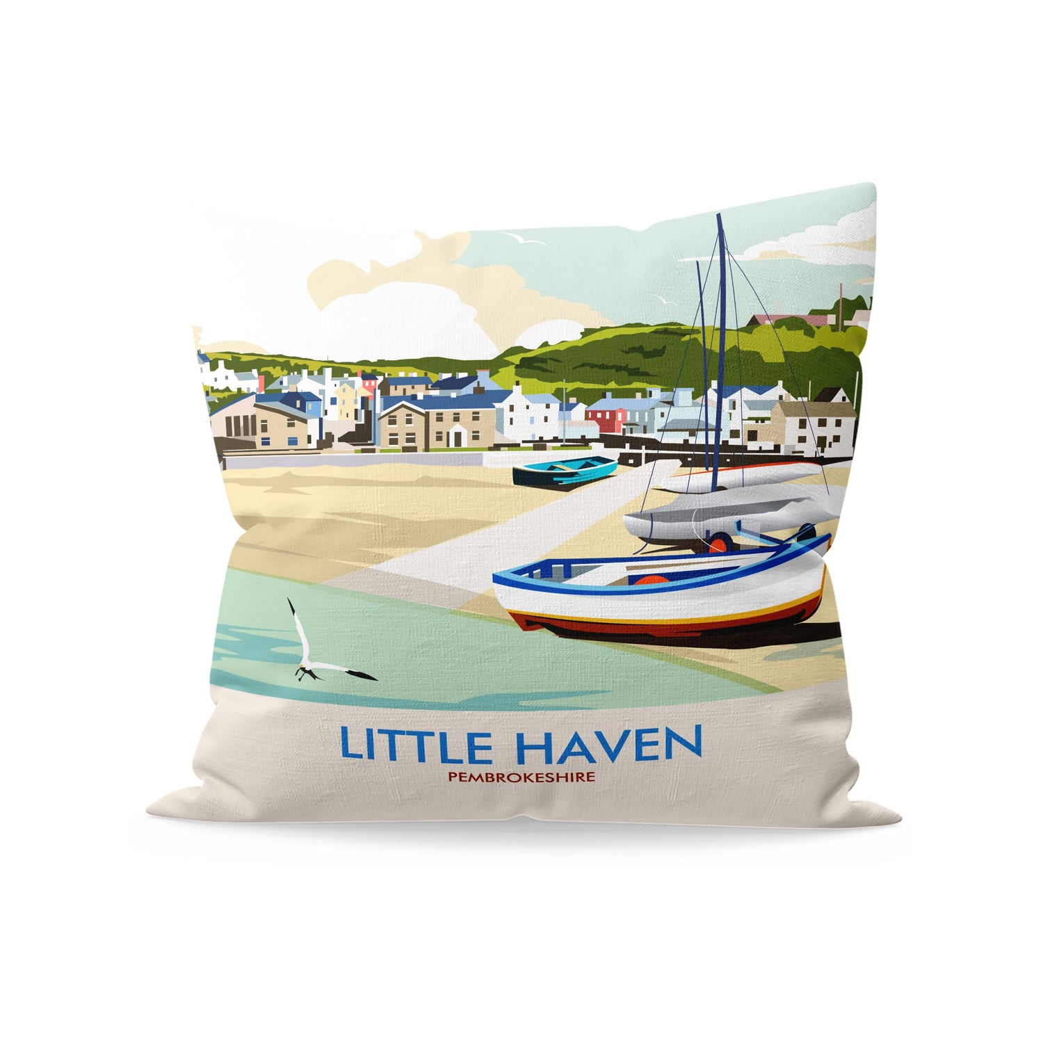 Little Haven, Pembrokeshire Fibre Filled Cushion