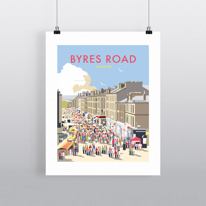Byres Road, Glasgow 90x120cm Fine Art Print