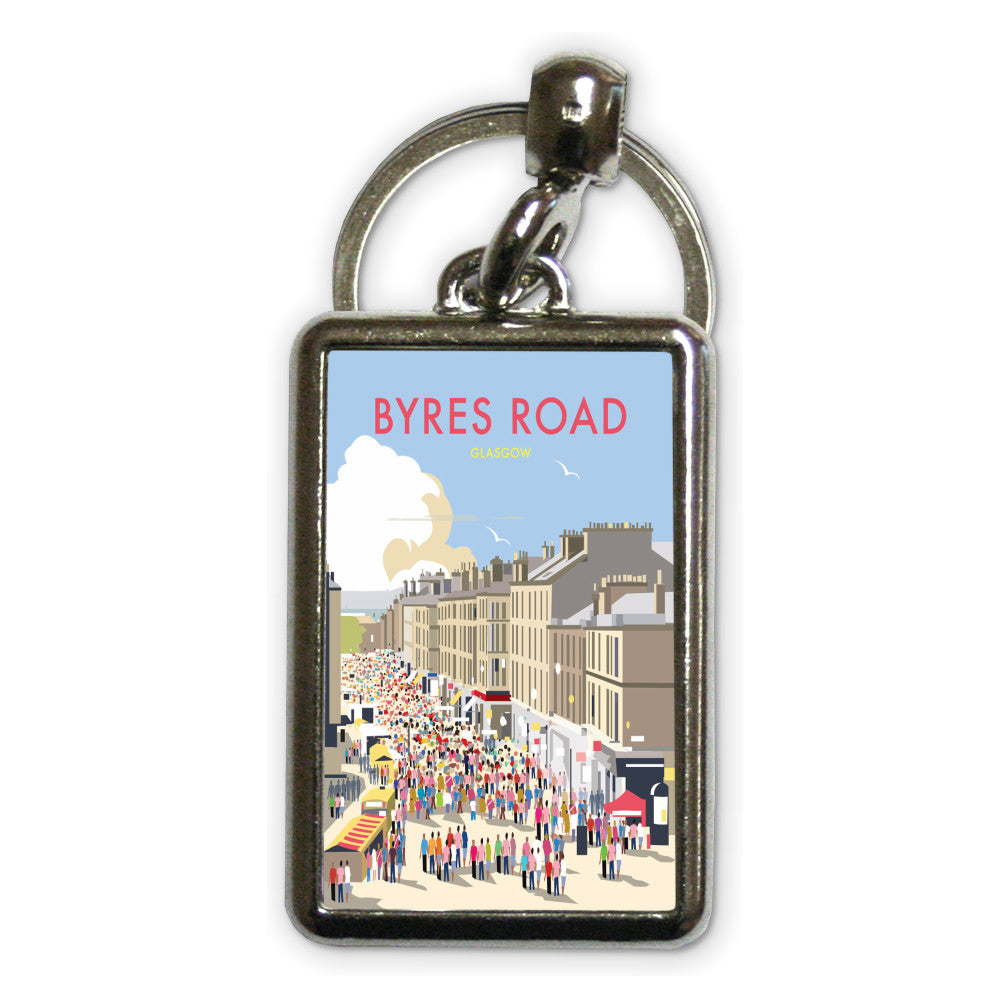 Byres Road, Glasgow Metal Keyring