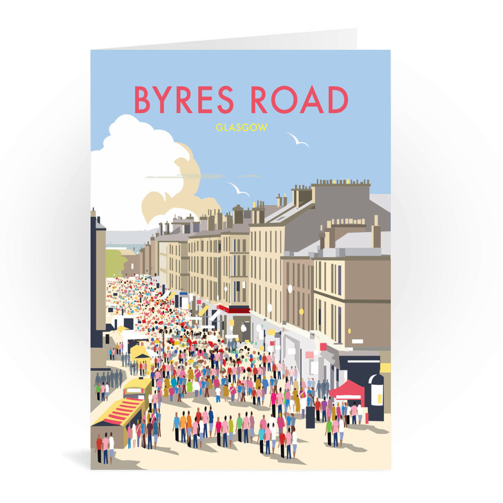 Byres Road, Glasgow Greeting Card 7x5