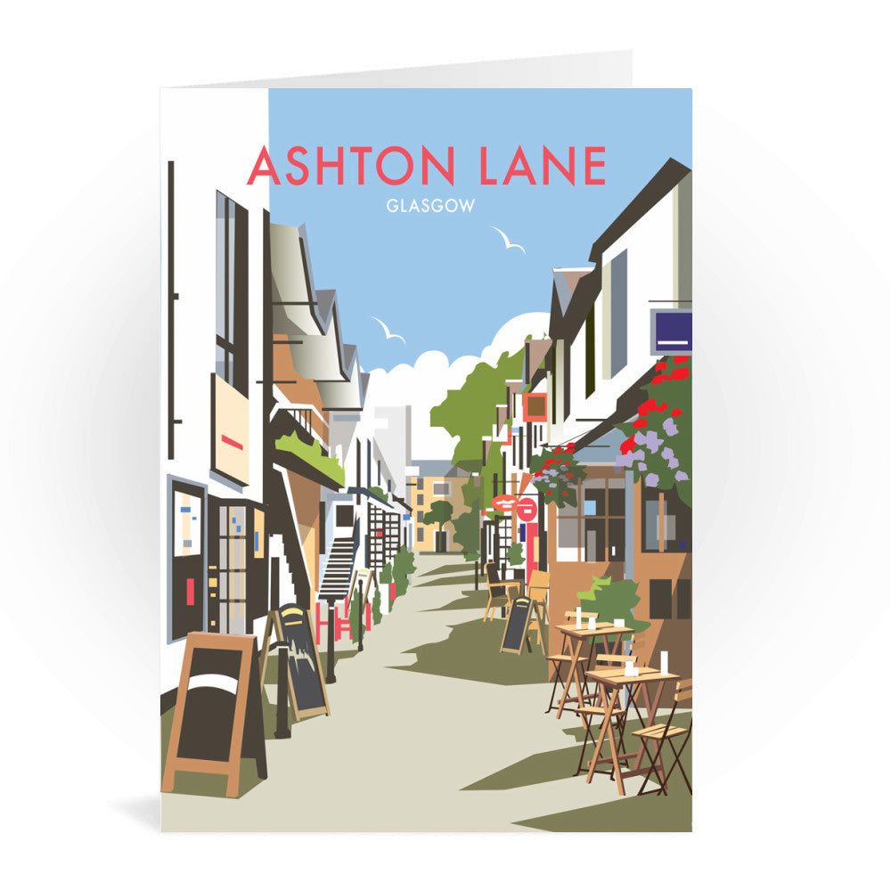 Ashton Lane, Glasgow Greeting Card 7x5