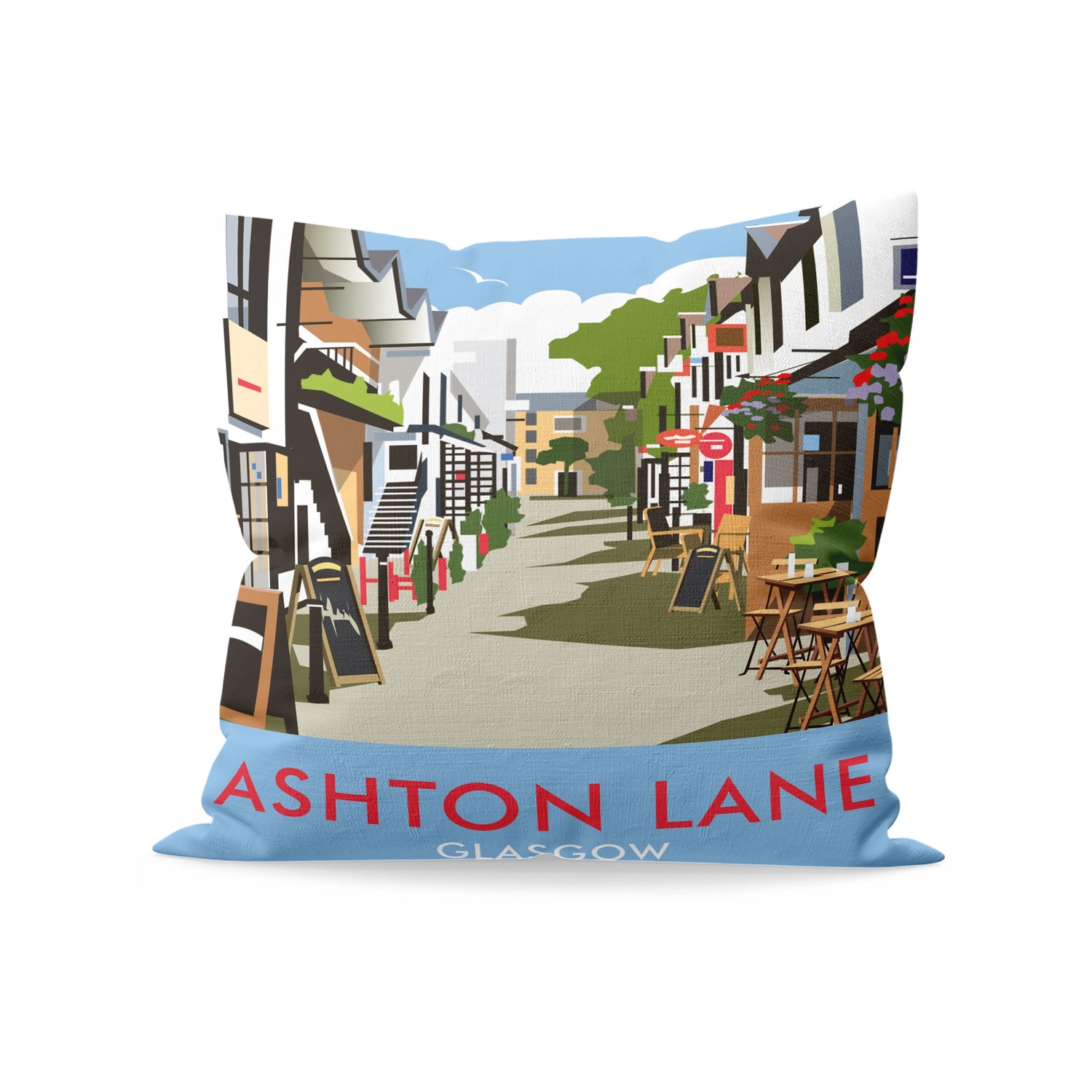 Ashton Lane, Glasgow Fibre Filled Cushion