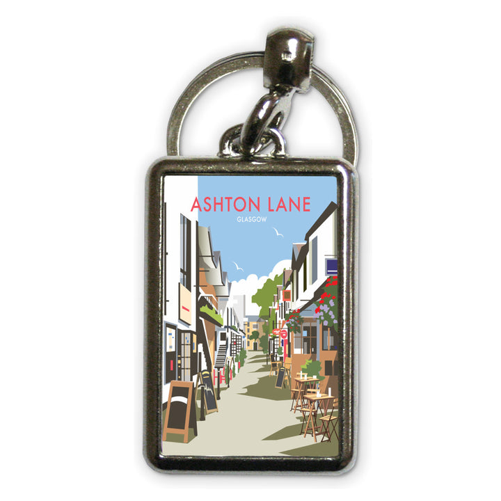 Ashton Lane, Glasgow Metal Keyring