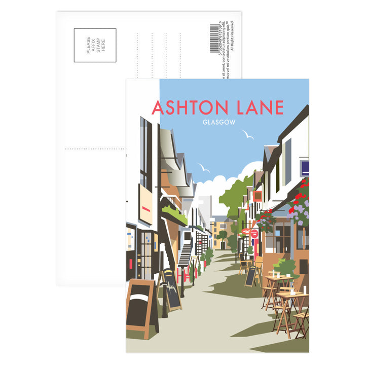 Ashton Lane, Glasgow Postcard Pack