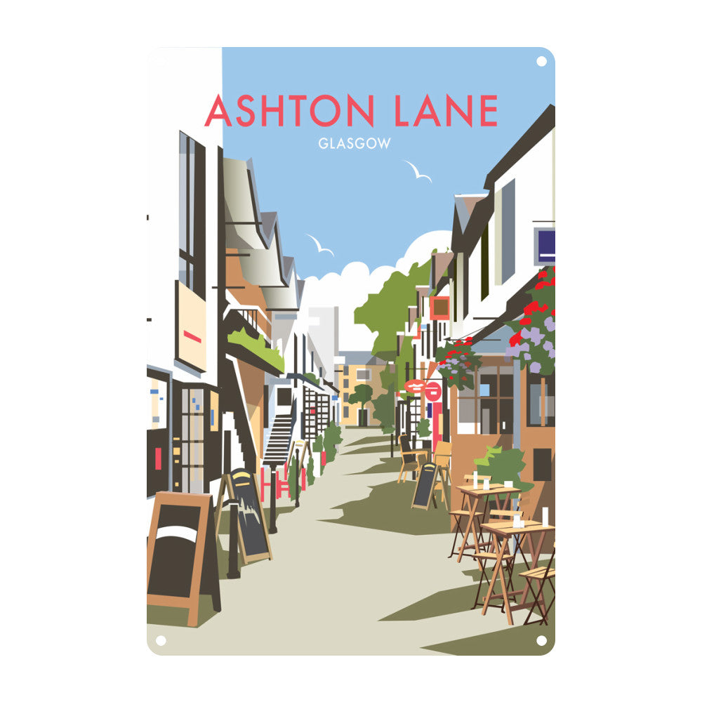 Ashton Lane, Glasgow Metal Sign