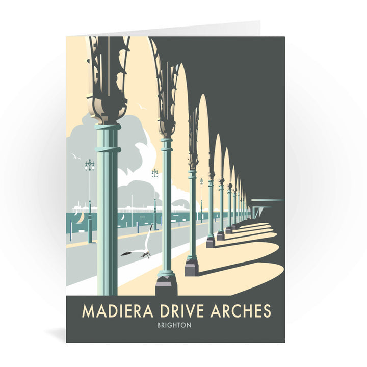Madiera Drive Arches, Brighton Greeting Card 7x5