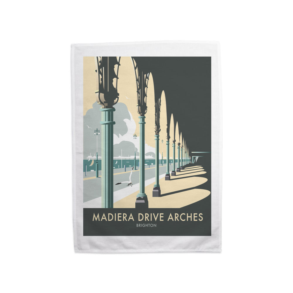 Madiera Drive Arches, Brighton Tea Towel