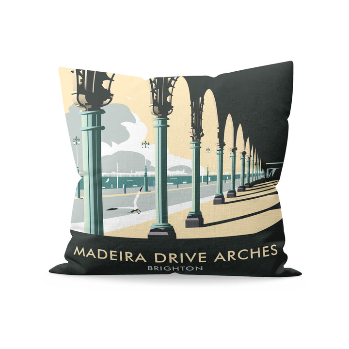 Madiera Drive Arches, Brighton Fibre Filled Cushion