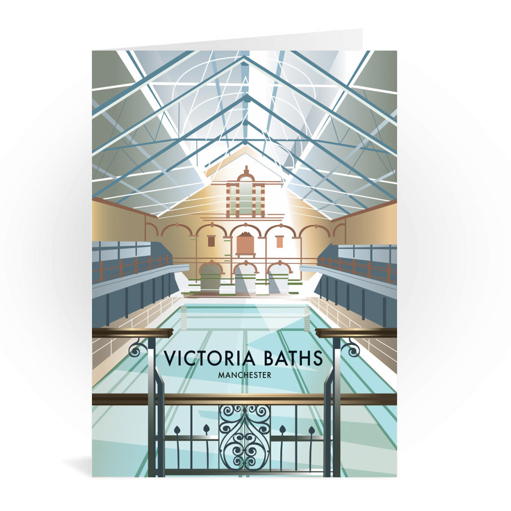 Victoria Baths, Manchester Greeting Card 7x5