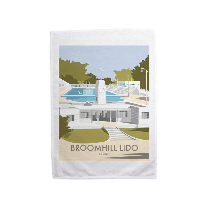 Broomhill Lido, Ipswich Tea Towel