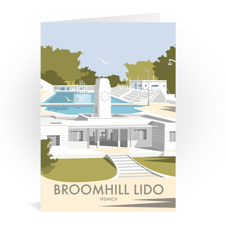 Broomhill Lido, Ipswich Greeting Card 7x5