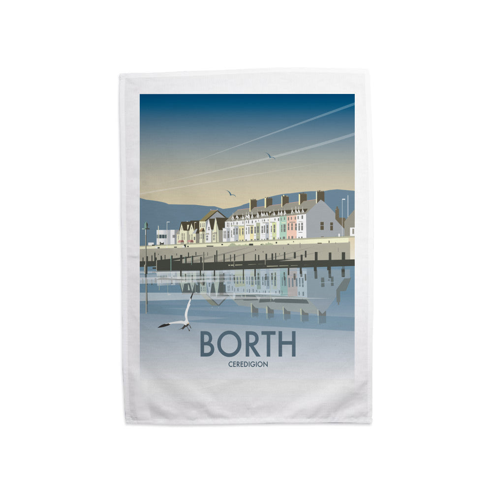 Borth, Ceredigion Tea Towel
