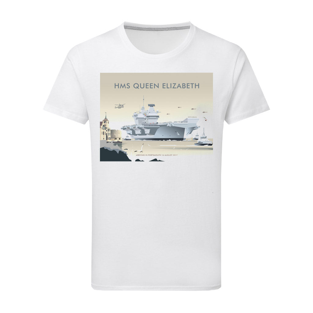 Hms Queen Elizabeth, Portsmouth 2017 T-Shirt by Dave Thompson