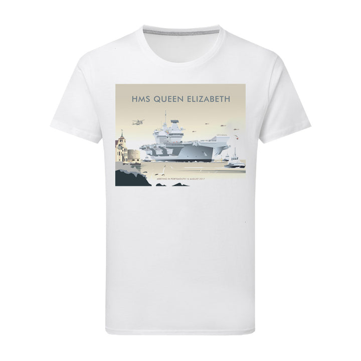 Hms Queen Elizabeth, Portsmouth 2017 T-Shirt by Dave Thompson