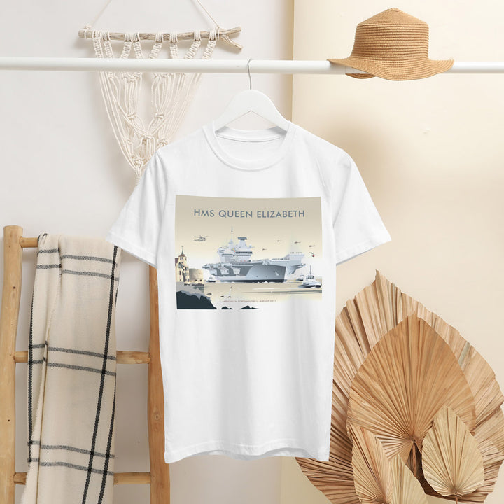 Hms Queen Elizabeth, Portsmouth 2017 T-Shirt by Dave Thompson