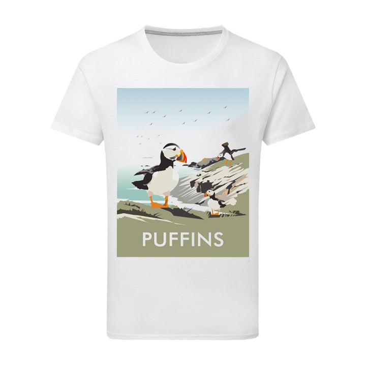 Puffins T-Shirt by Dave Thompson