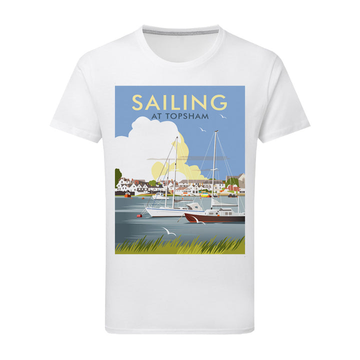 Sailing At Topsham T-Shirt by Dave Thompson