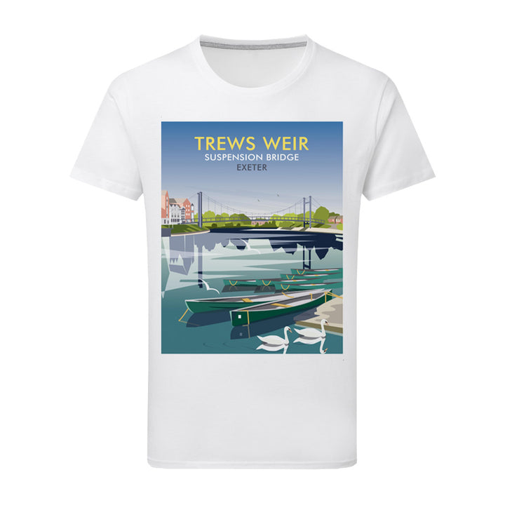 Trews Weir, Suspension Bridge, Exeter T-Shirt by Dave Thompson