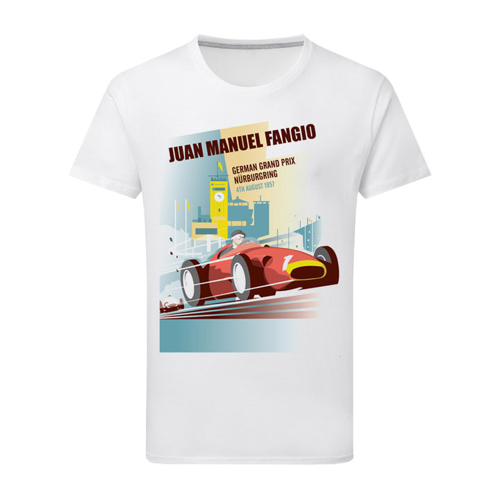 Juan Manuel Fangio, Grand Prix, Nurburgring,1957 T-Shirt by Dave Thompson