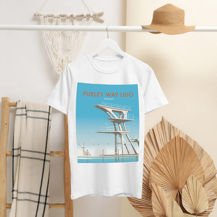 Purley Way Lido, Croydon T-Shirt by Dave Thompson