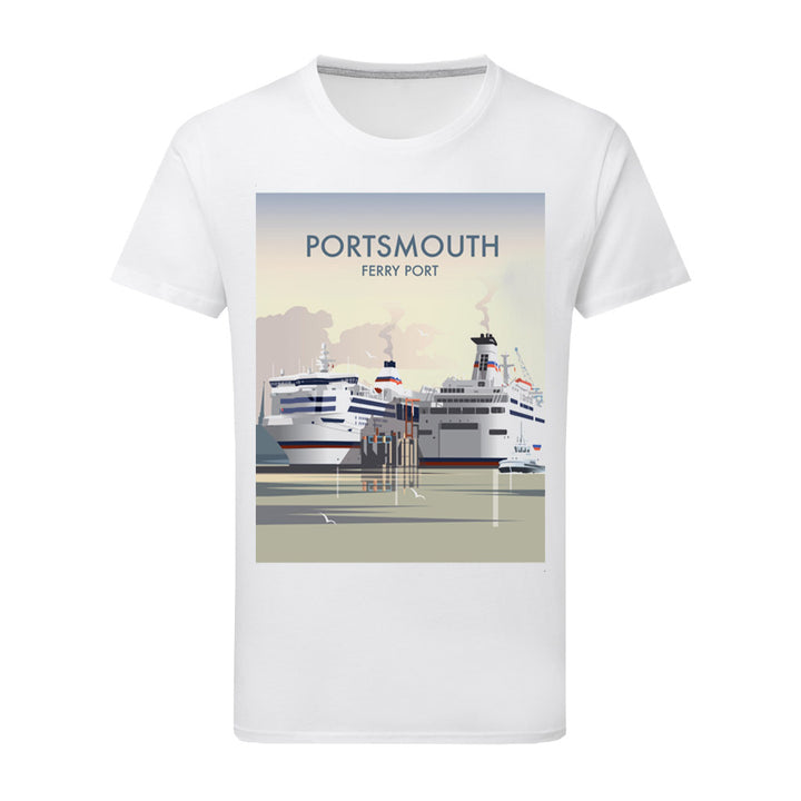 Portsmouth, Ferry Port T-Shirt by Dave Thompson