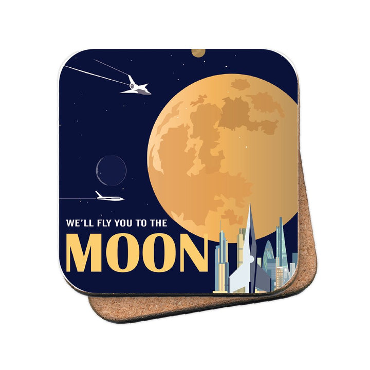 To the Moon - MDF Coaster
