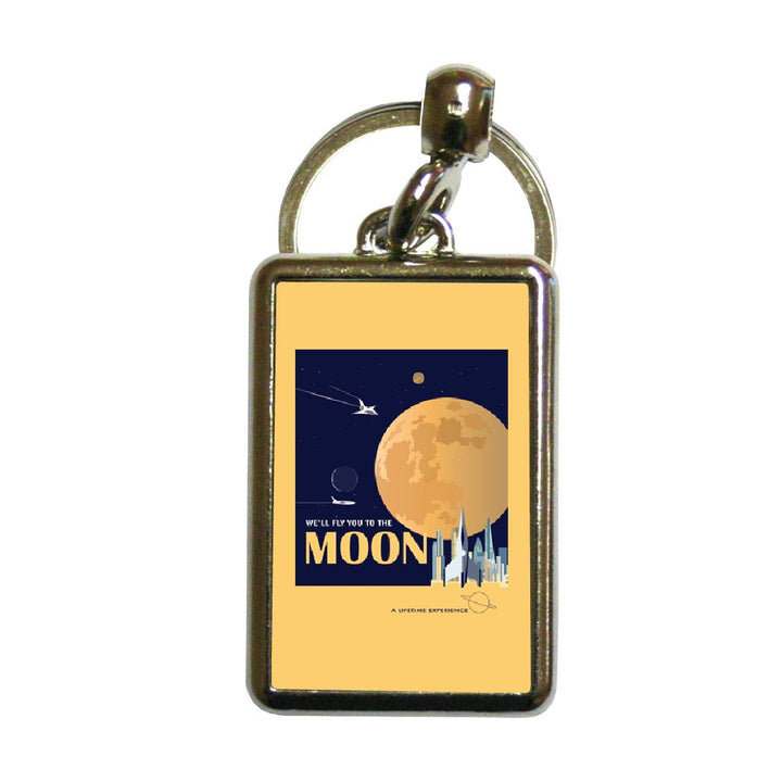 To the Moon - Metal Keyring