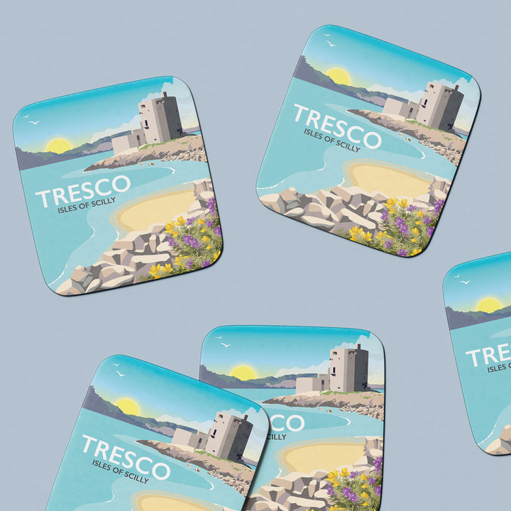 Tresco, Isles of Scilly, Cornwall - MDF Coaster