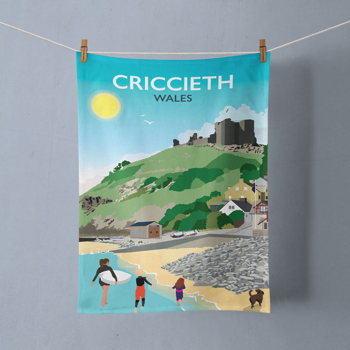 Criccieth, Wales - Tea Towel
