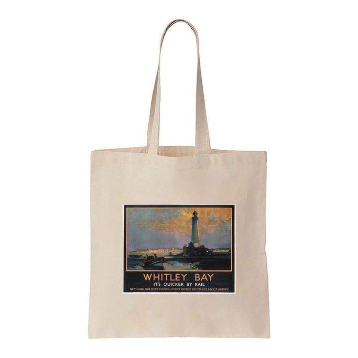 Whitley Bay - Quicker By Rail - Canvas Tote Bag