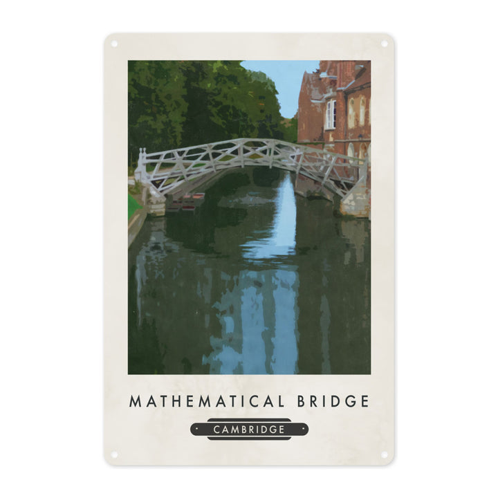 The Mathematical Bridge, Cambridge Metal Sign