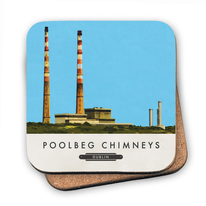 Poolbeg Chimneys, Dublin, Ireland MDF Coaster