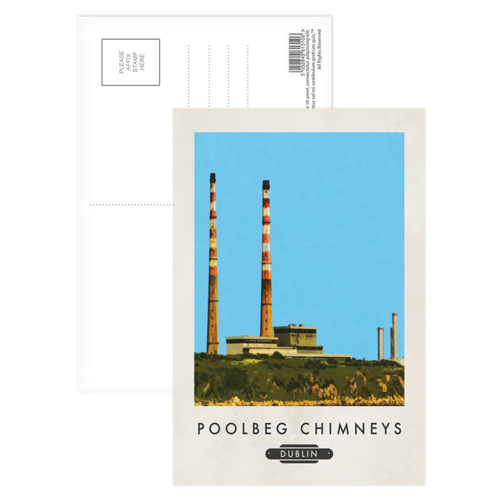 Poolbeg Chimneys, Dublin, Ireland Postcard Pack