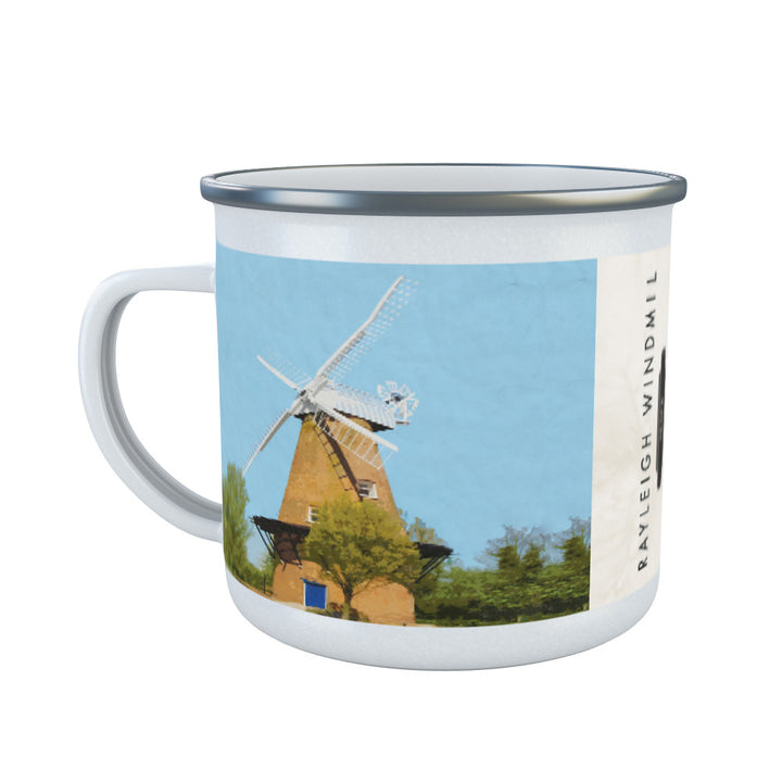 Rayleigh Windmill, Essex Enamel Mug