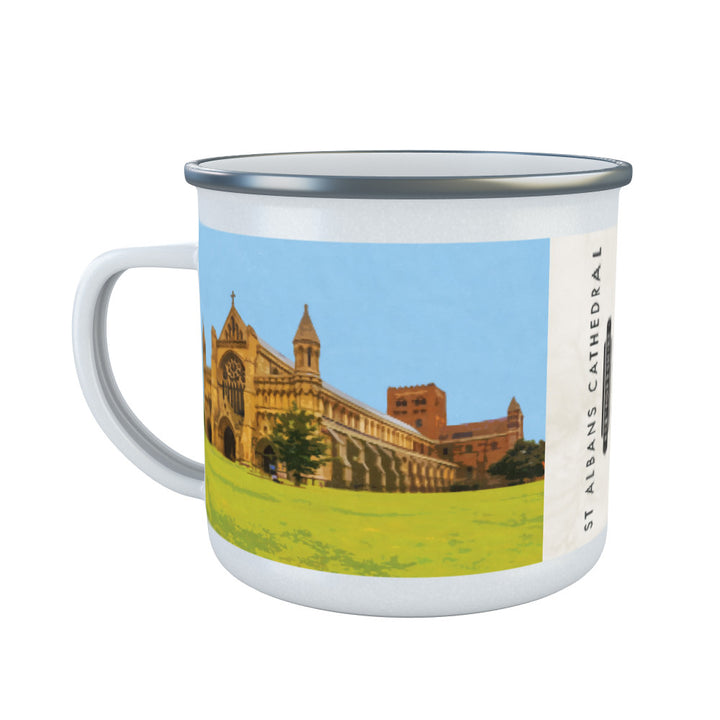 St Albans Cathedral, Hertfordshire Enamel Mug