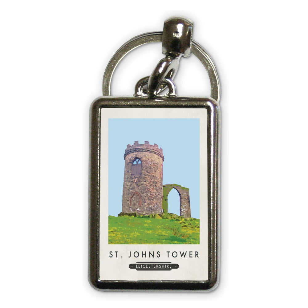 St Johns Tower, Leicestershire Metal Keyring