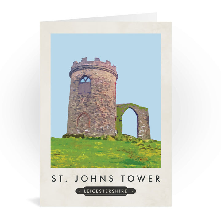 St Johns Tower, Leicestershire Greeting Card 7x5