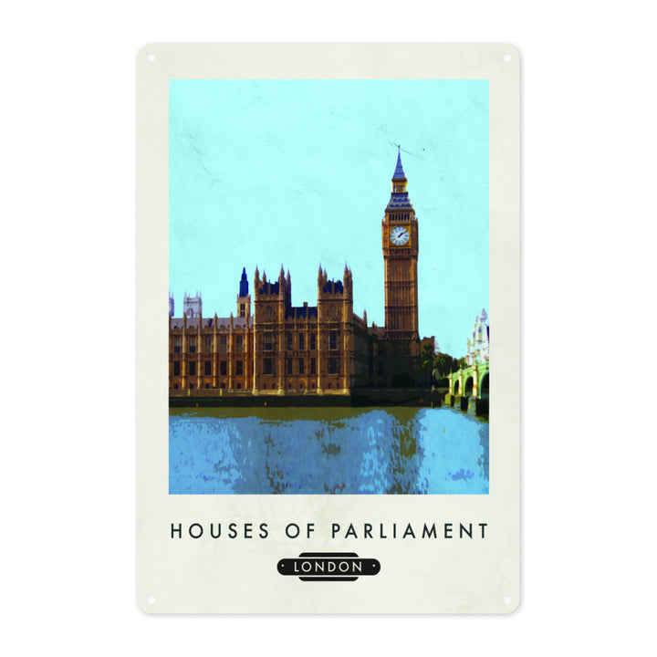 The Houses of Parliament, London Metal Sign