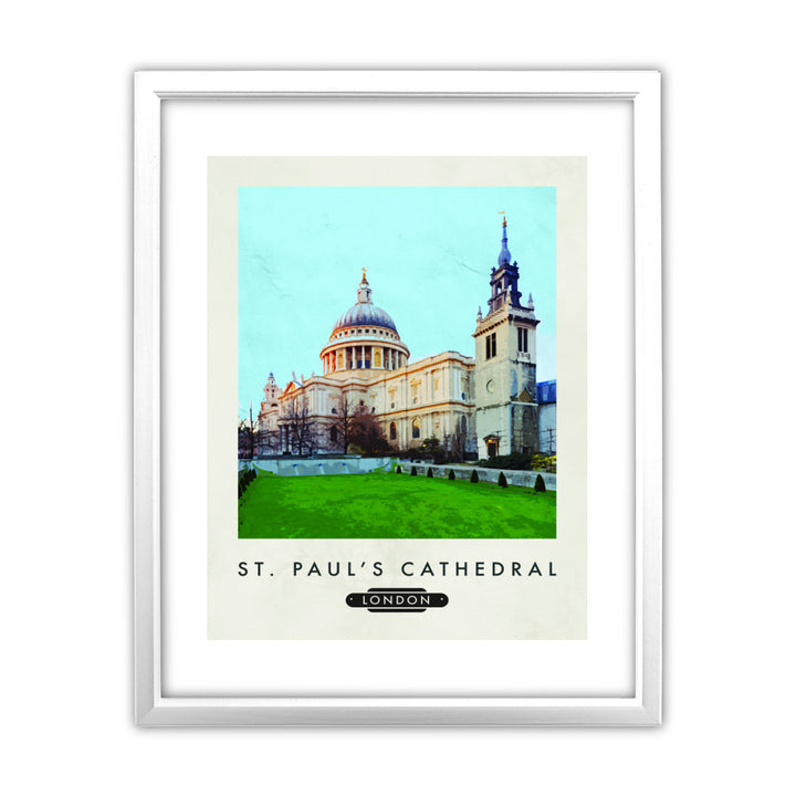 StPauls Cathedral, London 11x14 Framed Print (White)