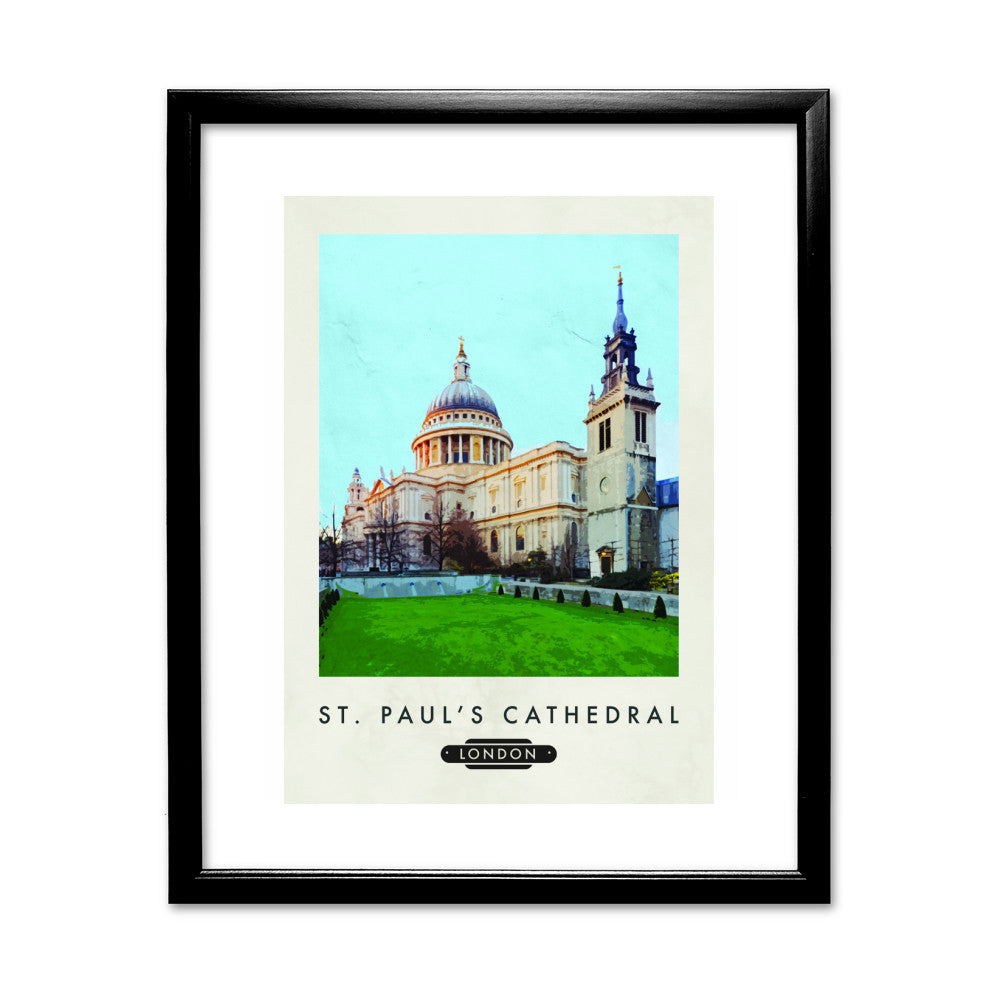 StPauls Cathedral, London 11x14 Framed Print (Black)