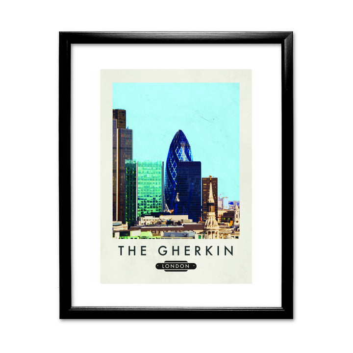 The Gherkin, London 11x14 Framed Print (Black)