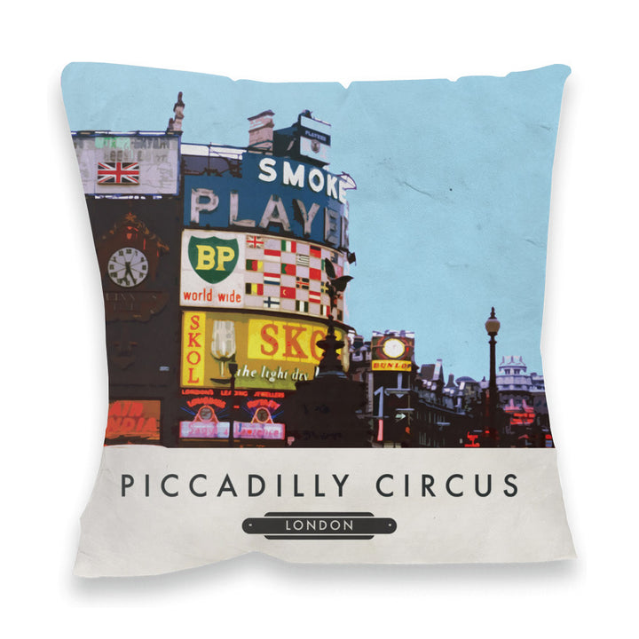 Piccadilly Circus, London Fibre Filled Cushion